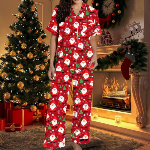 Weihnachts-Pyjamas, zweiteiliger-Dunkelgrau XXL 2