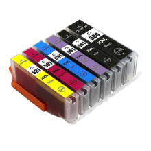 Compatible PGI-580 & CLI-581 Ink Cartridge Set, 6 Pack, Black/Cyan/Magenta/Yellow/Photo Blue for Canon Pixma Printers