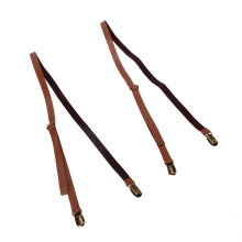 Stylish Adjustable Men's Leather Suspenders 1.5cm Width, Abrasion Resistant