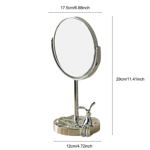 Miroir de table argenté 1/2 2917,512 cm 1