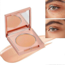 (Natural Color)Colored Clay CC Undereye Corrector, Under Eye Concealer, Under Eye Color Corrector for Dark Circles with Brush, Hydrating Concealer