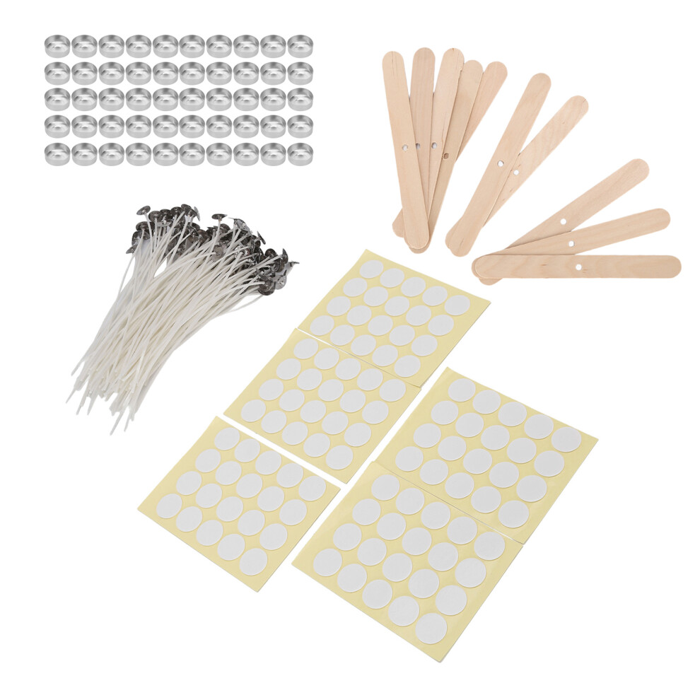 Candle Making Kit with 100 Wicks 15cm, 50 Shells & Wood Holders-image-OPC-PMRFTDT-NEW