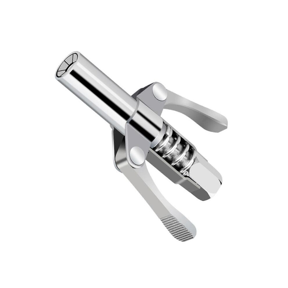 (double handle)Grease Guns Coupler Quick Release Double Handles Grease Guns Tip with 6 Locking Plate High Pressure Grease Fitting