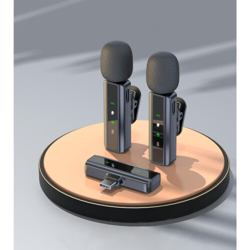 microphones cravate sans fil pour Android avec boîtier à piles - Système de microphone sans fil