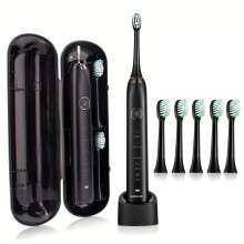 Brosse à dents électrique sonique S100 (8 têtes) - Rechargeable par USB, étanche, avec 8 têtes de brosse