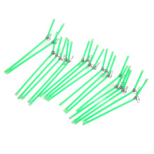 20Pcs Green Metal Anti Tangle Feeder Booms with Snaps, 200x4.9mm