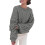 Women's chunky knit soft loose round neck pullover-Gray XL 1