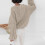 Women's chunky knit soft loose round neck pullover-Gray XL 7