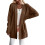 Women's Long Knitted Solid Color Cardigan-dark brown S 1