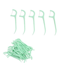 50pcs Thin Plastic Dental Floss Picks for Plaque & Food Remov