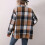 Women's plaid flannel coat-blue XXL 3