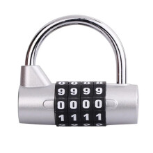 Heavy Duty 4 Dial Digit Combination Lock Outdoor Gym Security Padlock Silver 1 Piece
