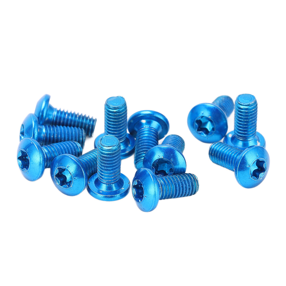 12Pcs Alloy Steel Bike Disc Brake Rotor Bolts M5x10mm Blue 6941358066154