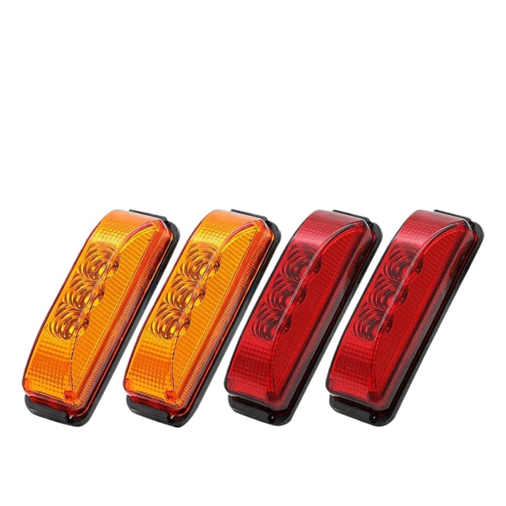 Rectangle Side Marker 2Pcs 3Led Waterproof 12V/24V Piranha High Brightness Signal Lamp Truck Trailer Amber/Light 9354506698225