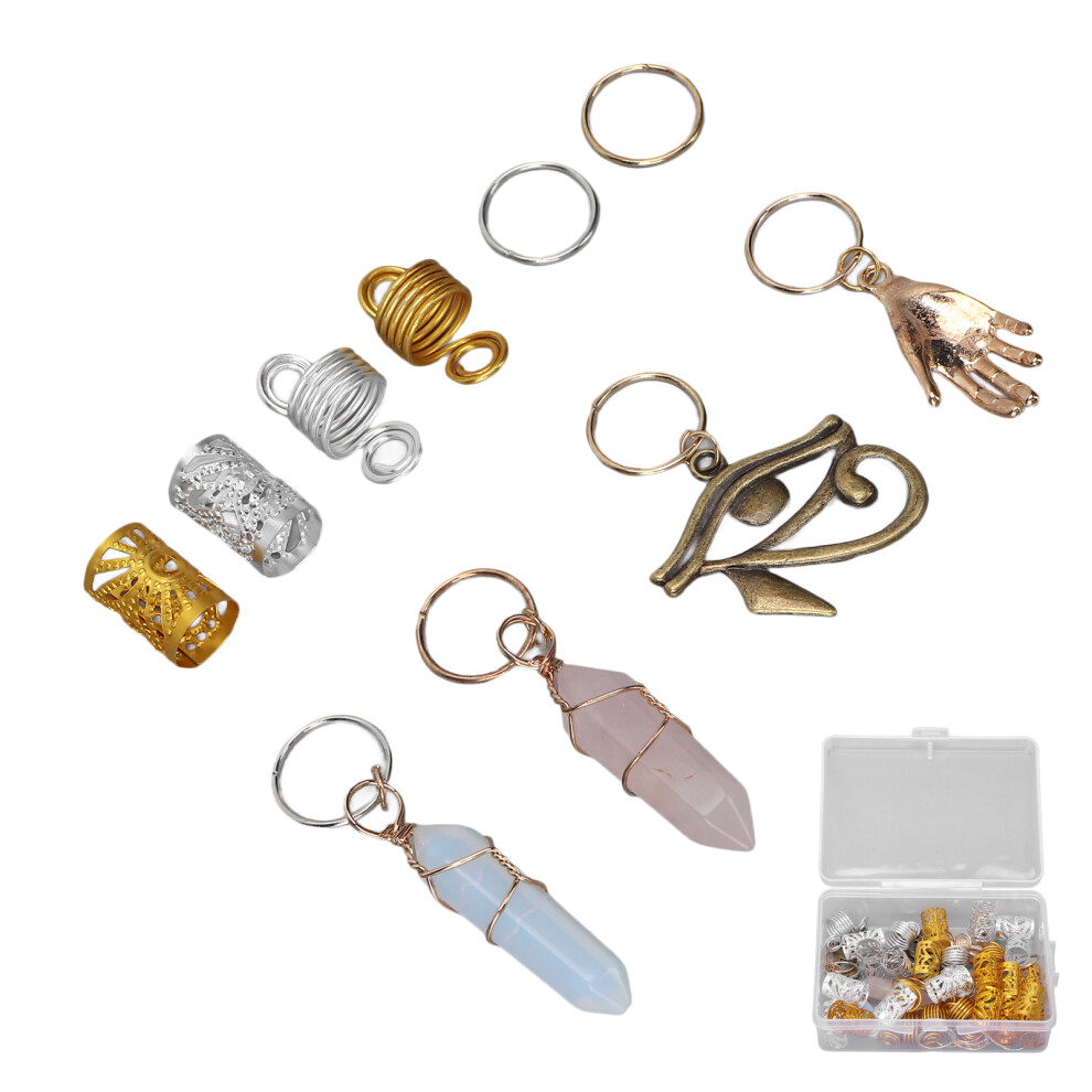 Unisex Diy Alloy Dreadlocks Beads Hair Cuffs Rings 15-60Mm Accessories