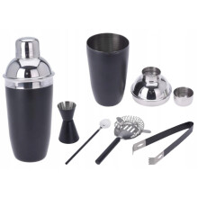 Barset mit Shaker, Stahl, schwarz, 5-tlg.