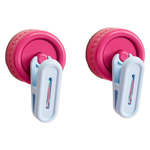 Pack of 2 Suction Cup Wall Clip Adjustable Rotating-pink blue