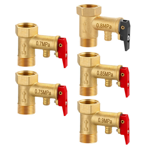 Brass Safety Pressure Release Valves Adjustable Pressure-0.9Mpa 1