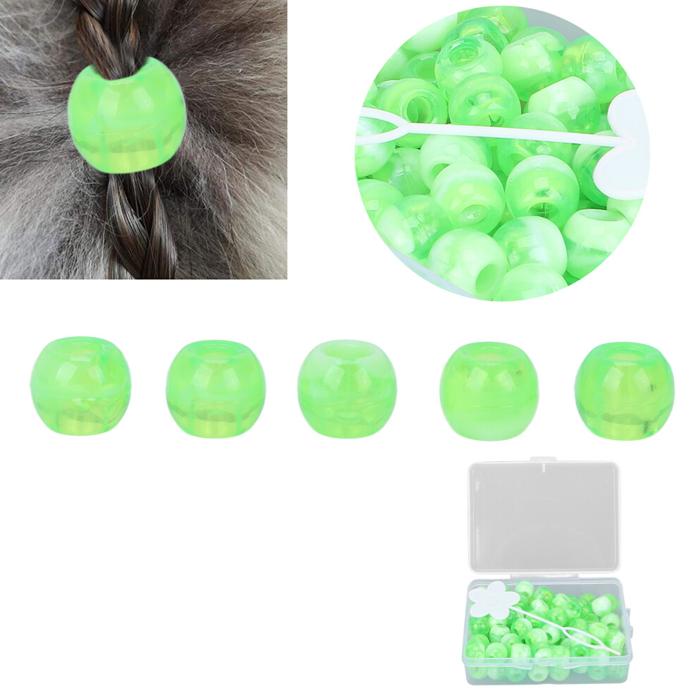 Unisex Green 74Pcs Hair Beads Dreadlocks Hair Coil Accessories, 10X12x5mm