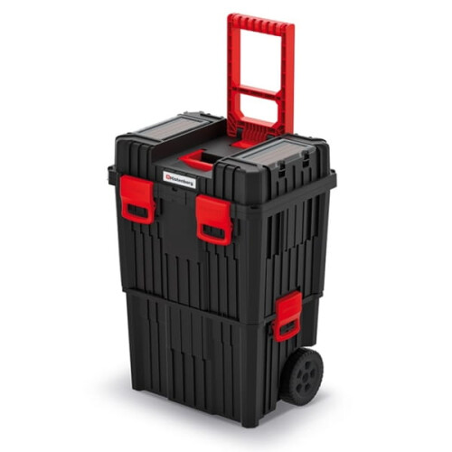 Rolling Workshop Tool Box with Clamping Fasteners Modular Reinforced Wall Structure 45 x 36 x 64 cm (with Plastic Closure) 2