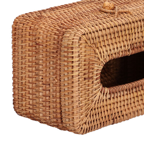 Geflochtener RattankartonagenhalterhellbraunKurzer StilLanglebig360g 2