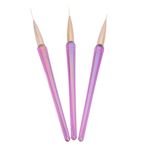 3-teiliges Nagelliner-Pinsel-Set, 12/16/21 mm, 1