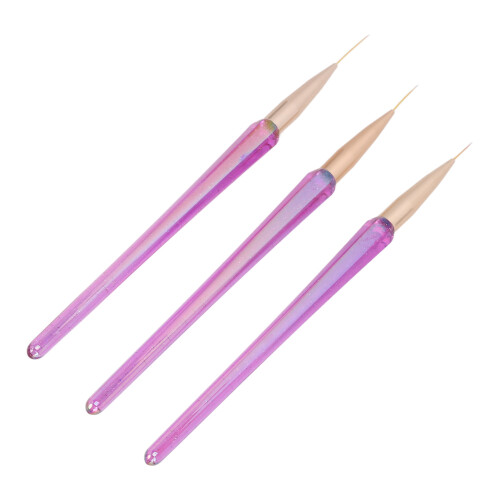 3-teiliges Nagelliner-Pinsel-Set, 12/16/21 mm, 2