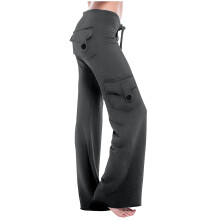Women's Cargo Pants High Waist Fashion Flared-Dark Grey S