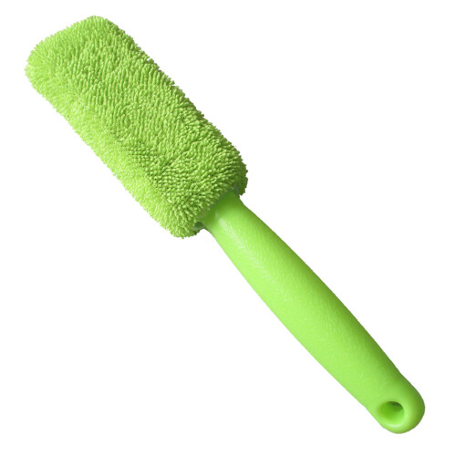 Wheel Well Brush Flexible Plastic Bristles Short Handle-Green