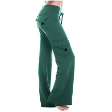 Women's Cargo Pants High Waist Fashion Flared Elastic-Green 4XL