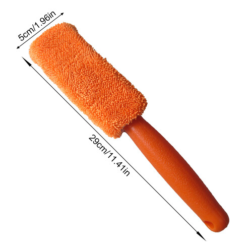 Wheel Well Brush Flexible Plastic Bristles Short Handle-Green 2