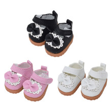 3 Pair Doll Princess Shoes Set 15-17cm Doll-white black pink