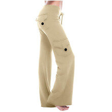 Women's Cargo Pants High Waist Fashion Flared-Beige XXXL