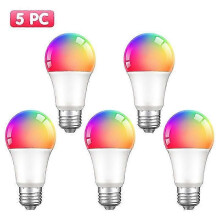 (5pcs, One size) Tuya Smart Bulb E27 9W Dimmable Zigbee LED Light Bulb Zigbee RGBCW AC 90-250V 50/60Hz Smart Life App Control Support Alexa Google Hom