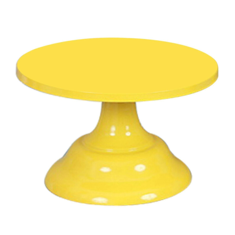 Kikidex (As Show, One Size) Metal Iron Cake Stand Round Pedestal Dessert Holder Cupcake Display Rack Bakeware For Birthday Wedding Party (Yellow S)