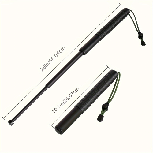 Black Telescopic Hiking Stick Foldable Anti-Slip Grip 2