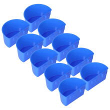 10pcs Blue Plastic Pigeon Feeding Cups - Hanging Bird Dish, Semicircle Design