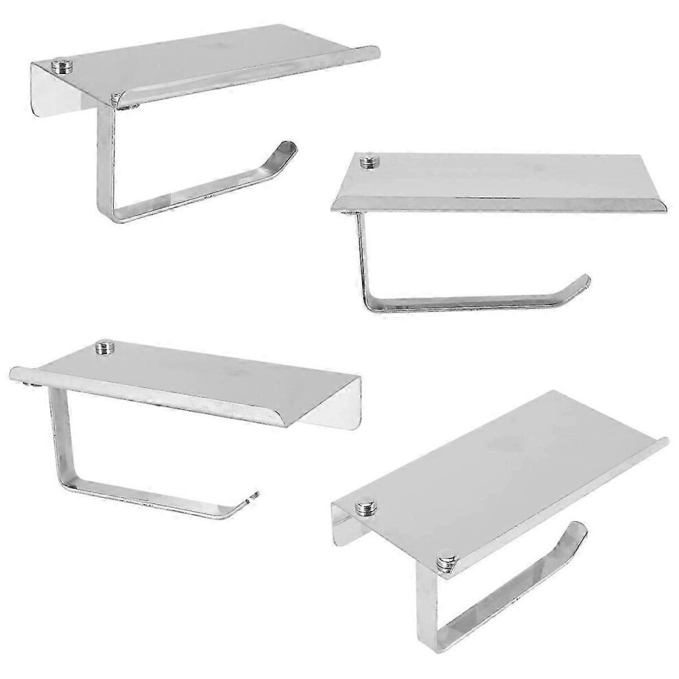 Kikidex (As Show, One Size) 18X9x7cm Luxury Stainless Wall Mounted Bathroom Toilet Paper Holder Rack Tissue Roll Stand F Silver