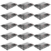 25 Unidades Caja Para Sushi Reutilizable Con Y Plástico