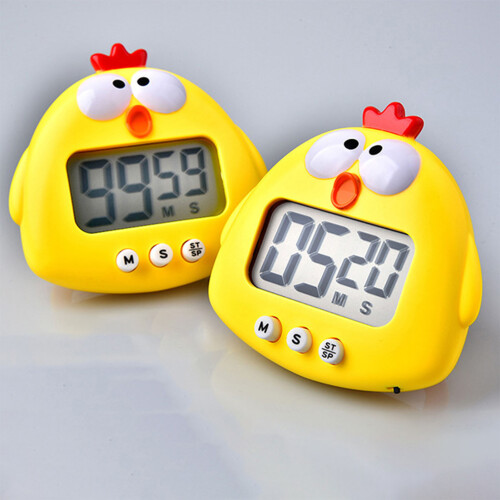 Cute Animal Kitchen Timer with Loud Alarm, Large Screen, Magnet, Stand