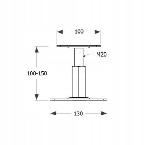 M20 Mastfuß 100x130x3mm verzinkt 1