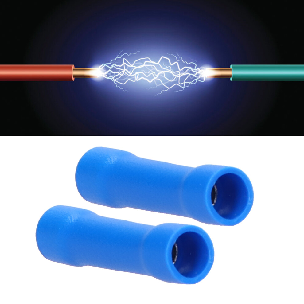 1000 Pcs Blue Fully Insulated Butt Connectors 1.5-2.5Mm Auto Electronic 7681358082967