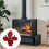 Heat Powered Fireplaces Fan With Automatic Temperature-Black 2