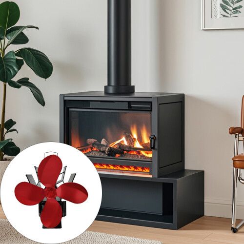 Heat Powered Fireplaces Fan With Automatic Temperature-Black 1
