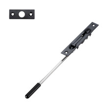 Recessed Steel Security Latches Extended Rod Heavy-8 inch Black