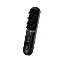 Heat Protective Hair Straightener Comb Easy Cleaning-Black