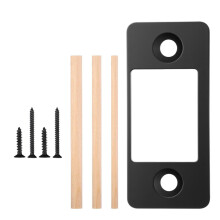 Door Latches Alignment Plate with Wood Dowel and Screws-Black