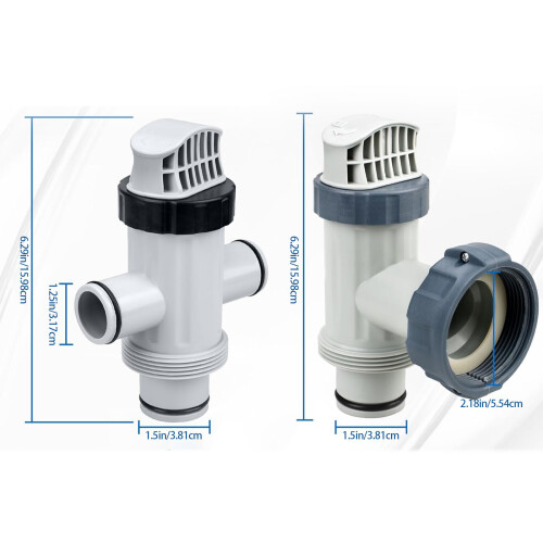 Adjustable Pool Plunger Valves with Water Outlet Filter Plastic 2