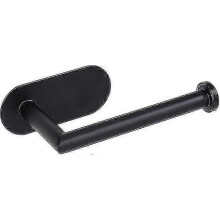 (As show, One size) Self Adhesive Wall Mounted Toilet Paper Holder Black