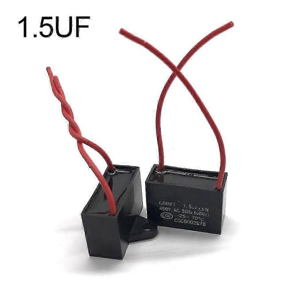 Kikidex (As Show, 1Uf) Cbb61 Capacitor 450V Fan Capacitor Durable Start Capacitor Black